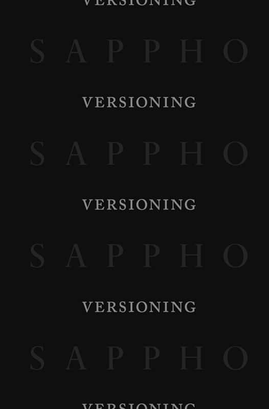 Versioning Sappho Versioning Book cover