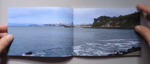 Endpapers of The Vertigo Tour featuring the San Francisco Bay.